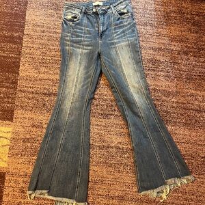 Women’s Flare Denim Jeans in Medium Blue